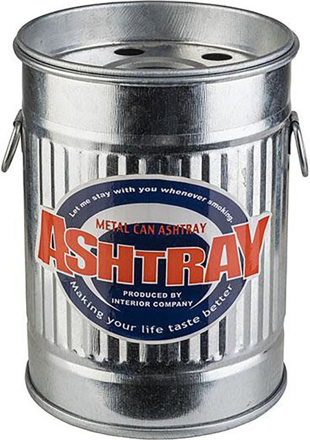 APS Windaschenbecher SMOKY aus verzinktem Metall in Silber, B/Ø/H: 8,5 x 8,5 x 11,5 cm, rund - Bild 1