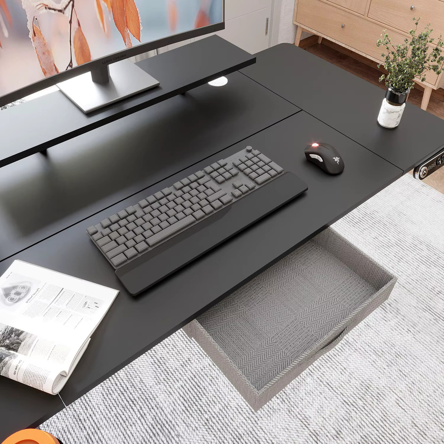 Radlove Elektrischer Schreibtisch Höhenverstellbar mit Monitorständer und Schublade, Schwarz, Breite: 140 cm - Bild 5