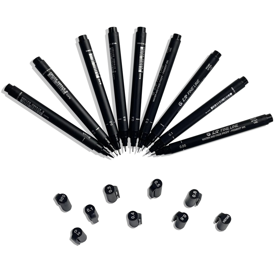 9-teiliges professionelles Kalligrafie-Set im chinesischen Stil mit schwarzen weichen Pinselstiften und porösen Spitzen für Malerei und Skizzenkunst - Bild 5
