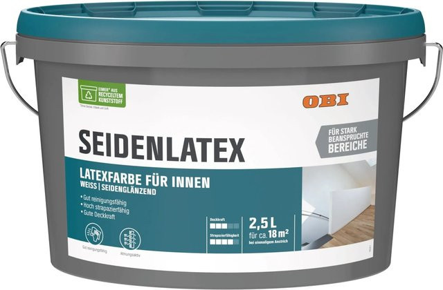 OBI Seidenlatex Weiß seidenglänzend 2,5 l - Bild 1