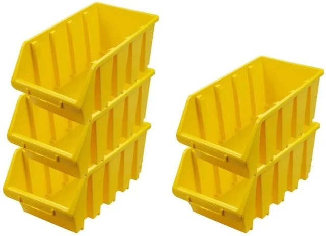 PROREGAL SuperSparSet 5x Sichtlagerboxen aus Polypropylen in Gelb, H x B x T: 15,5 x 20,4 x 34 cm - Bild 1