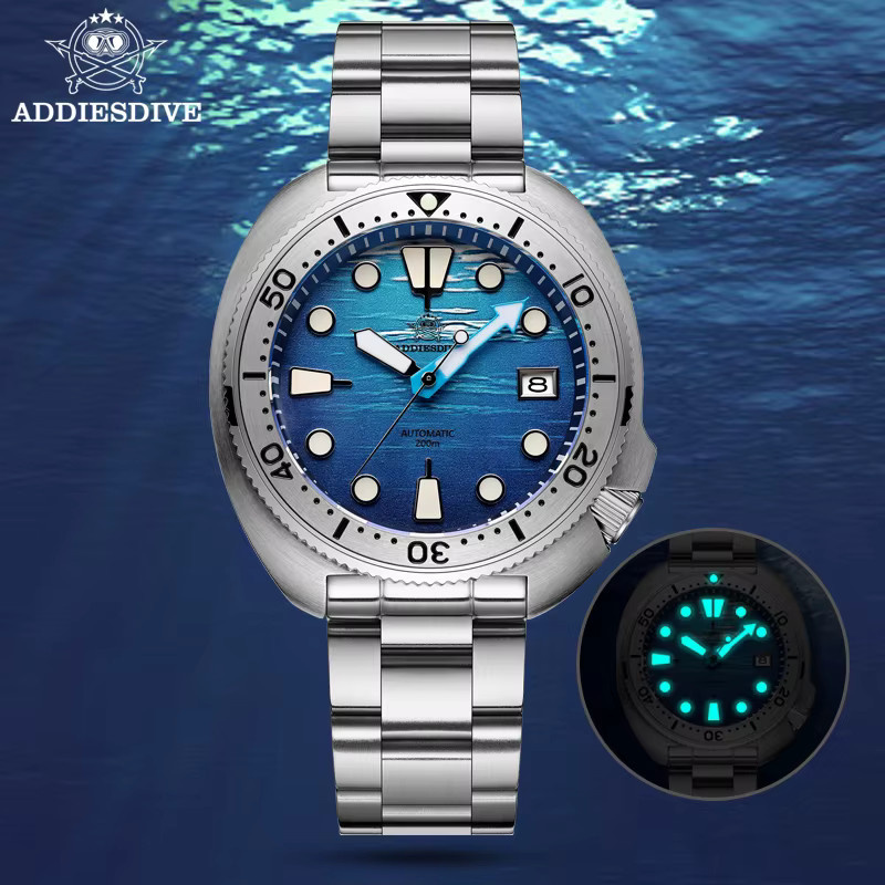 ADDIESDIVE Armbanduhr, Automatik, Edelstahl, Blau, Saphirglas, Herren - Bild 2
