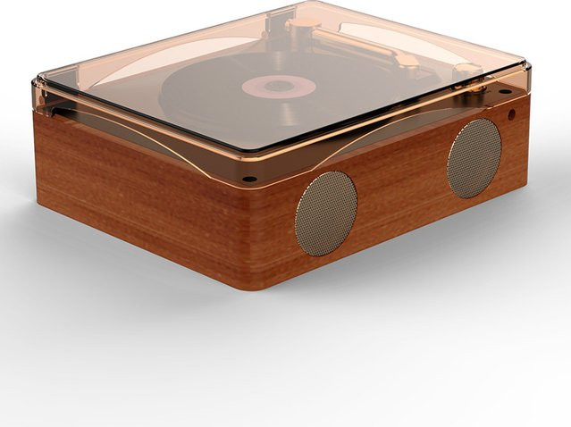 Retro All-In-One CD Phonograph Hi-Fi Stereo Lautsprecher mit Bluetooth 5.0 und USB MP3 Player in Braun - Bild 1