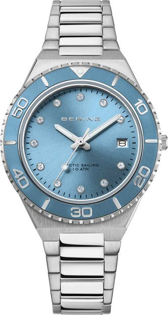 Bering Damenuhr Arctic Sailing, Quarz, Edelstahl, Blau, 36 mm, 10 ATM - Bild 1