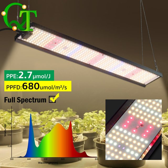 GRAXGROW 85W Langstreifen-LED-Pflanzenlampe mit Vollspektrum, Aluminium-Panel-Leuchte in Schwarz für Gewächshaus und Growzelt - Bild 1