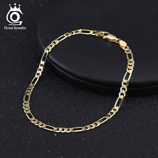 ORSA JEWELS Armband, 925 Silber, 14 Karat vergoldet, Damen, 3,3 mm - Bild 1