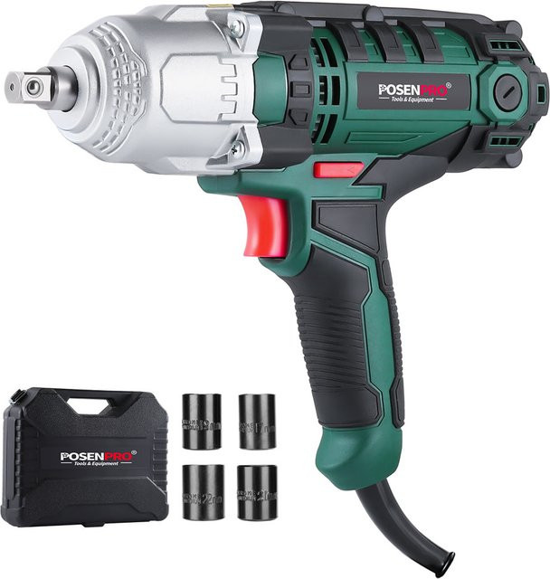 POSENPRO Schlagschrauber mit 550W und 500Nm Drehmoment, 1/2 Zoll Antrieb, AC-Stromversorgung für Autoreparaturen inklusive BMC Box - Bild 1