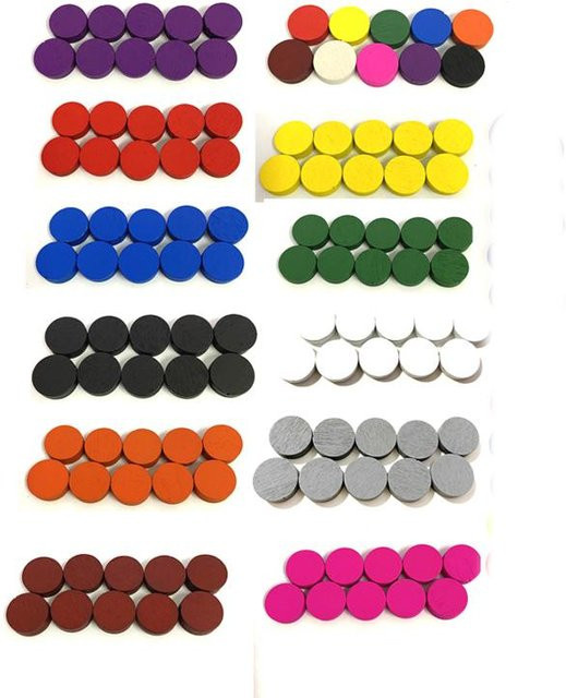 Binchi Spielmarken, Holzspielsteine, 100 Stück, Bunt / Mehrfarbig, Zubehör - Bild 1
