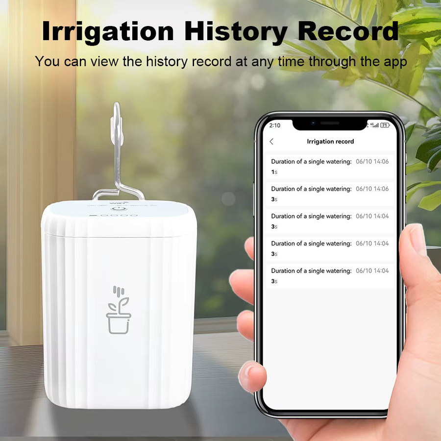 Manhot WLAN Smart Gartenbewässerungssteuerung mit 18650mAh Akku, Zeitgesteuerter Automatischer Bewässerungsplanung, Kompatibel mit Tuya, Weiß - Bild 3