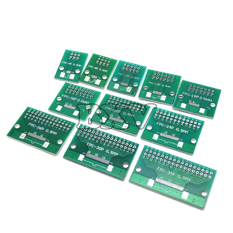 Ibuw FPC FFC Adapterbuchse DIY Kit mit 0,5 mm und 1 mm Pitch auf DIP 2,54 mm Stecker, Farbe: Grün - Bild 2