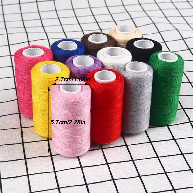 Nähgarn-Set mit 12 farbigen Polyester-Nähgarnen in einer Box für Handnähen und Stickerei, Multicolour - Bild 3