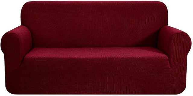RTTIME Stretch-Polar-Fleece Sofabezug für 2-Sitzer Ecksofas in Bordeaux Rot - Bild 1