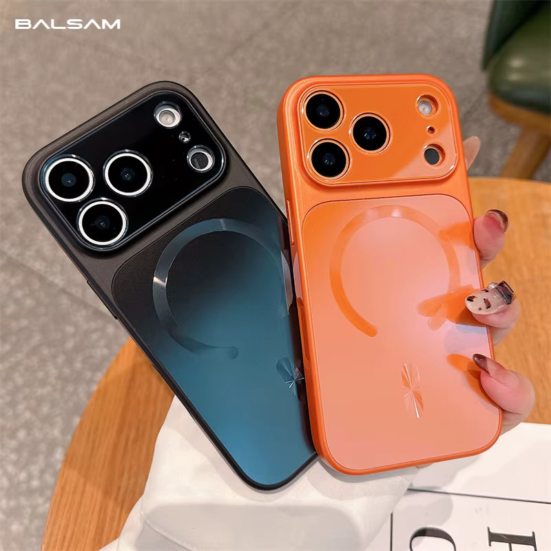 AG Matte Magnethülle für iPhone 17 Air 16 15 14 13 Pro Max 17 Pro mit Magsafe und Kameraschutz Hard Cover in Pink und Orange - Bild 2