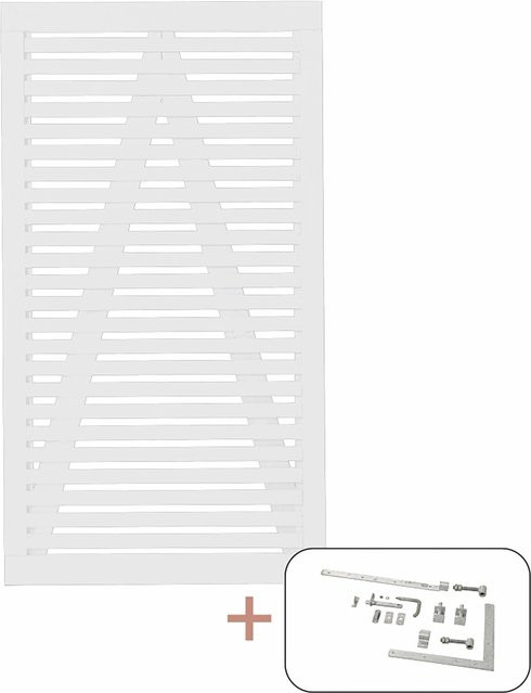 Plus Einzeltor Tokyo aus Nadelholz in Weiß, Breite: 100 cm, Höhe: 180 cm - Bild 1