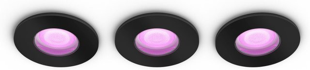 Philips Hue White & Color Ambiance Xamento Smart-Einbaustrahler Schwarz 3er-Pack - Bild 2
