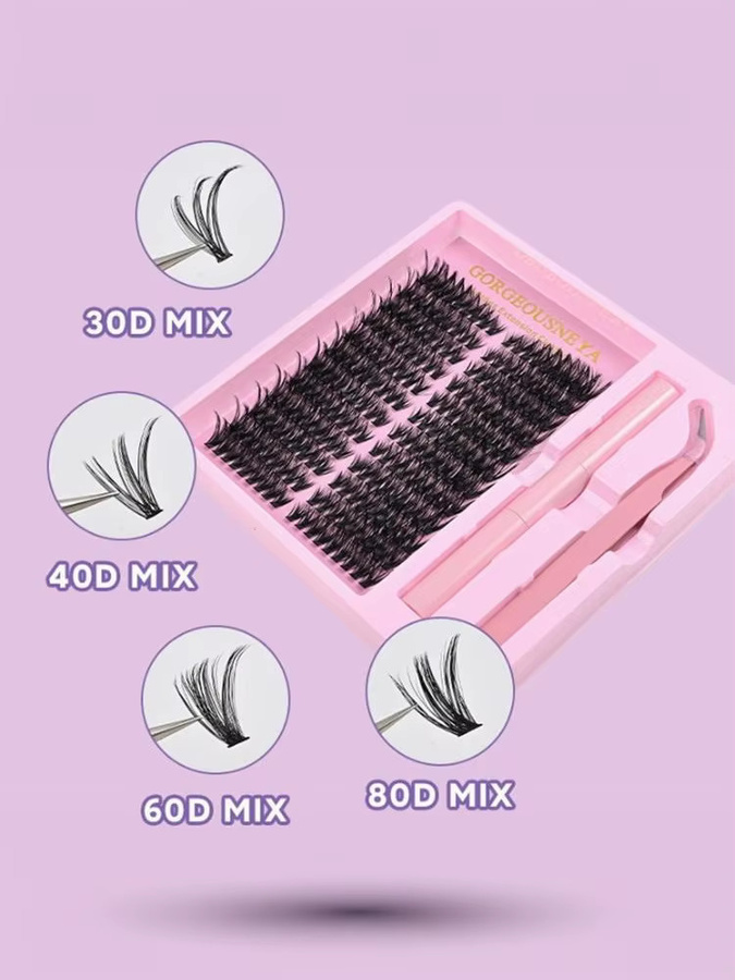 BSIMONE Wimpernverlängerungs-Set, Segmentierte Cluster-Wimpern, Natürlich - Bild 6