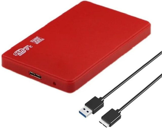 Kebidumei USB 3.0 auf 2,5 Zoll Festplattengehäuse für SATA HDD und SSD in Rot - Bild 1
