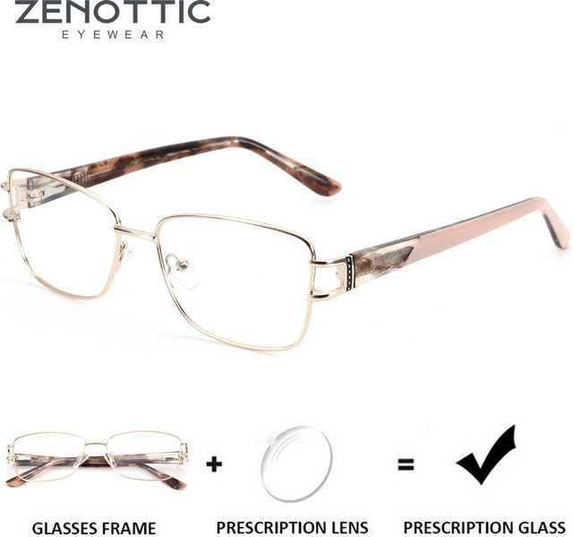 ZENOTTIC Korrektionsbrille Schmetterling, Vollrand, Metall, Damen - Bild 1