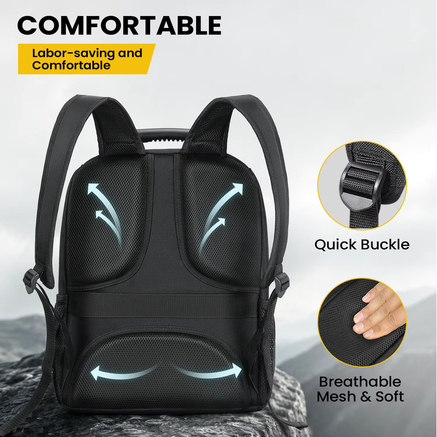 WINHUNT Werkzeugrucksack Heavy Duty in Schwarz als großer Werkzeugtaschen-Organizer für HVAC-Techniker, Elektriker und Bauarbeiter - Bild 4