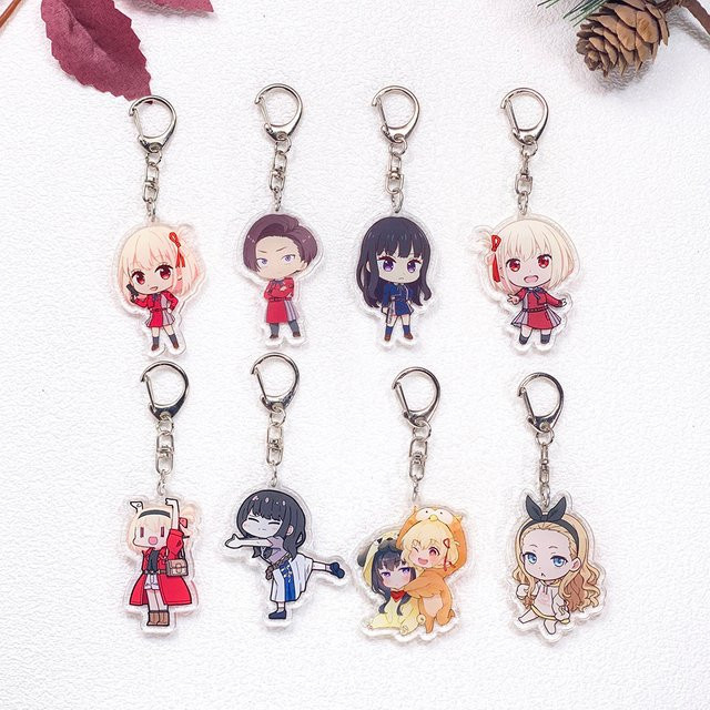 Potdemiel Schlüsselanhänger Acryl, 8 Stück, Anime-Figuren Lycoris Recoil - Bild 1