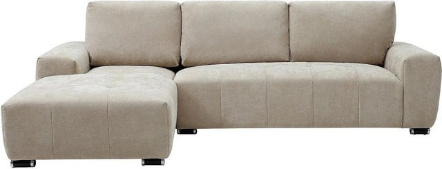 Vente-unique Sofa Michelia L-Form in Beige mit Stoffbezug und Metallrahmen, Breite: 268 cm, Tiefe: 174 cm, Höhe: 85 cm - Bild 1