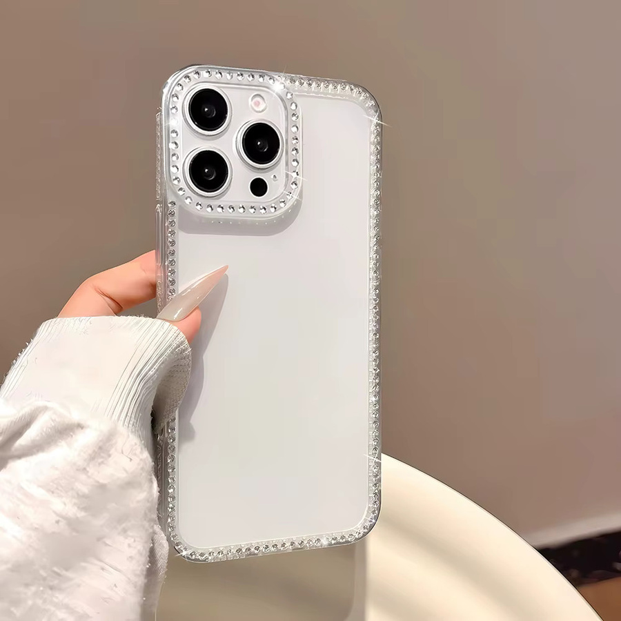 AKABEILA Handyhülle mit Strassbeschichtung für iPhone, transparent, stoßfeste Schutzhülle - Bild 5