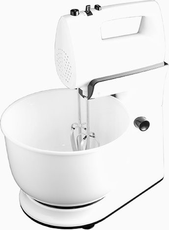 Exquisit KM 3001 Küchenmaschine in Weiß aus Kunststoff und Edelstahl - Bild 1
