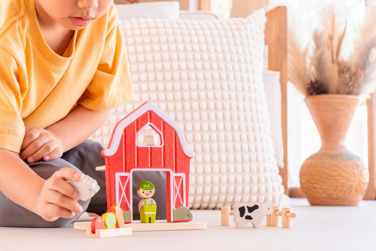 Plantoys Scheune, Schienen-Erweiterungsset, Holz, ab 3 Jahre - Bild 2