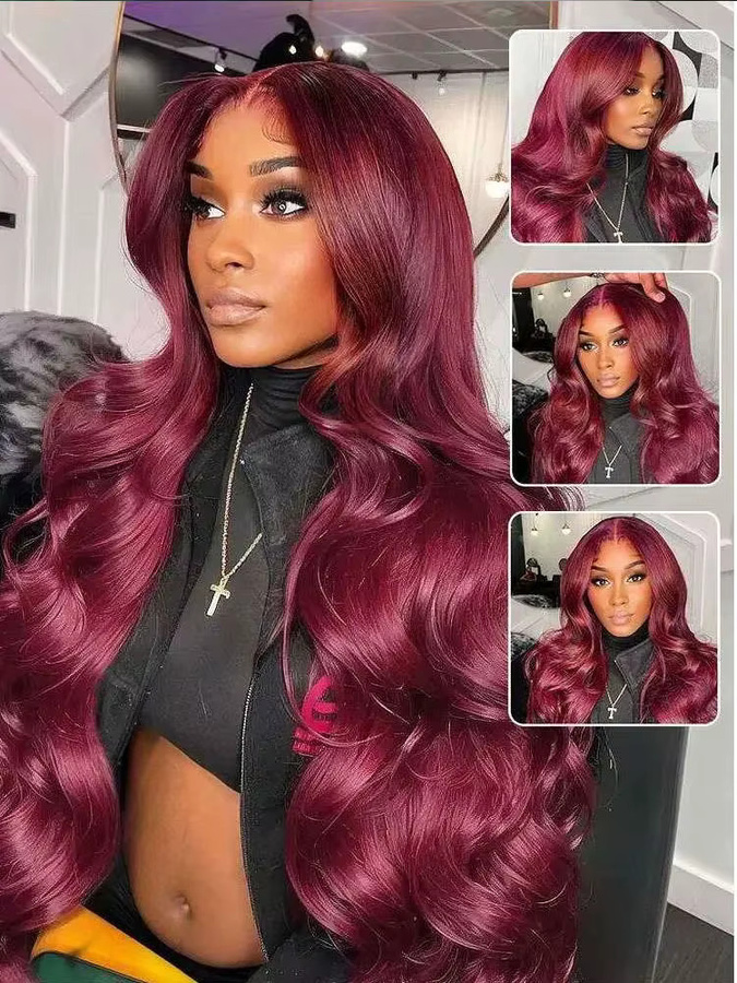 99J Body Wave Lace Perücke, 26 Zoll, HD Lace Front, Remy Echthaar, Lockige Wellentextur - Bild 4