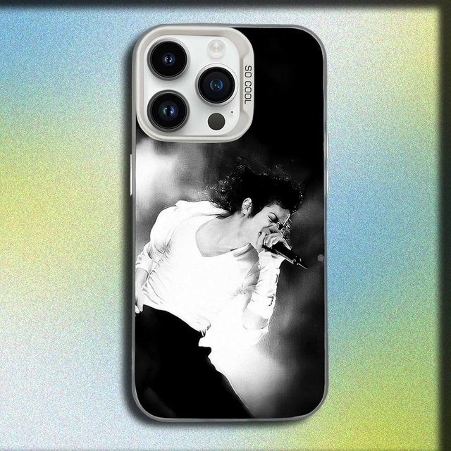 Michael Jackson Handyhülle für iPhone 11 bis 16 Pro Max, Weiß Matt, Stoßfeste Schutzhülle - Bild 1