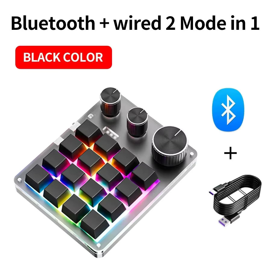 GGBEE Drahtloses Bluetooth Makropad mit 16 Tasten, Mechanische Gaming-Tastatur mit RGB und Hotswap-Funktion - Bild 6
