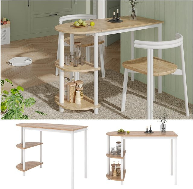 Vicco Bartisch Freetown in Eiche Weiß mit Regal, B: 110 cm, H: 75,5 cm - Bild 1