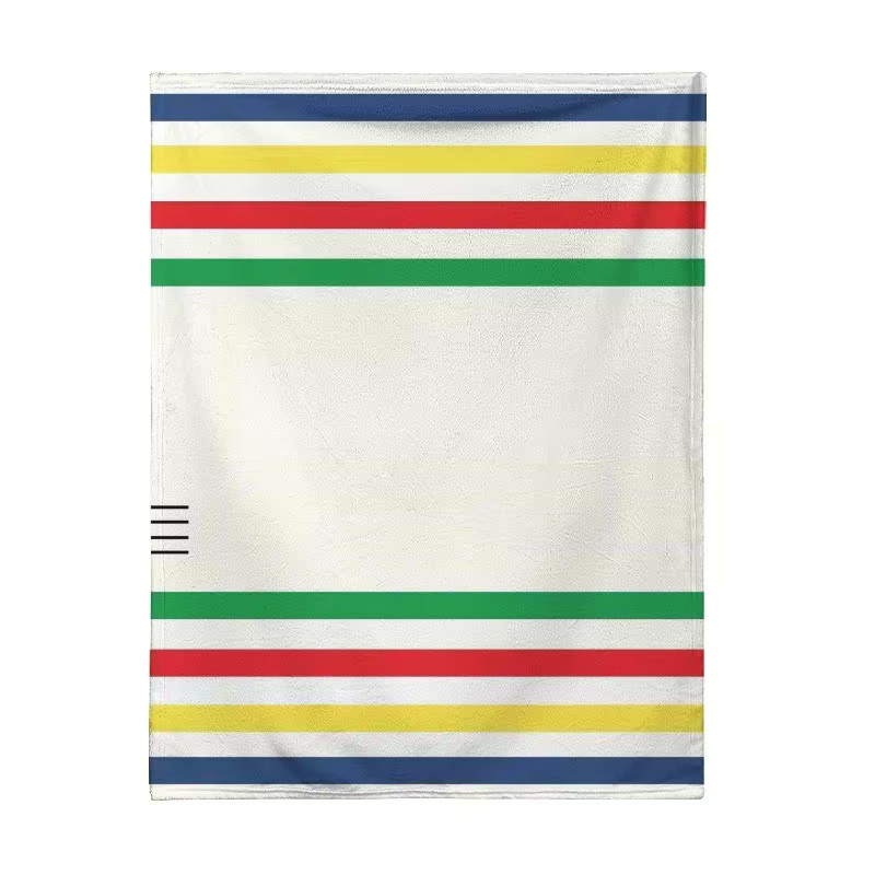 Hudson Bay Ultraweiche Fleecedecke gestreift in Multicolour für Erwachsene - Bild 4