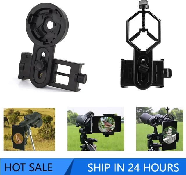 Wrumava Universal Handy Adapter Clip Mount in Schwarz für iPhone und Samsung zur Fotografie mit Fernglas und Kamera - Bild 1