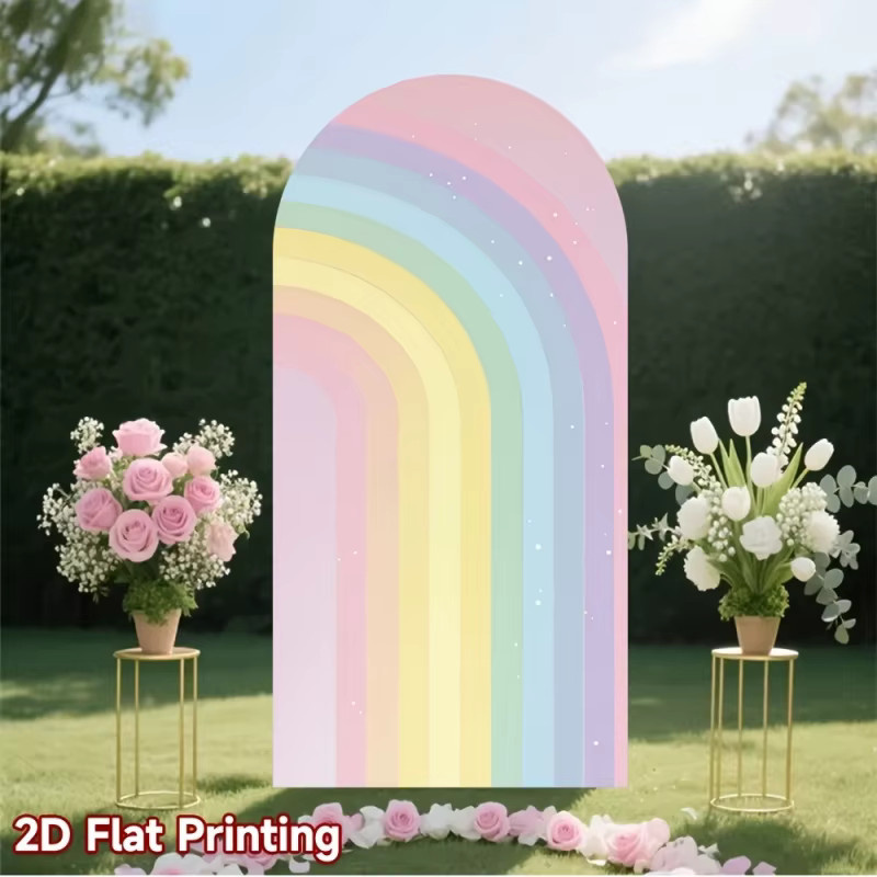 VIKAMA Macaron Regenbogen-Hintergrund in Mehrfarbig für Kindergeburtstage und Babypartys, B/H: 120 x 50 cm - Bild 2