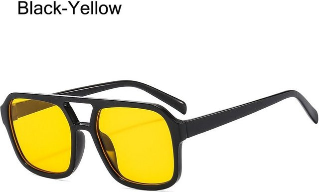 Yiran Health & Beauty Sonnenbrille Aviator, Vollrand, Kunststoff, Unisex, black - Bild 1