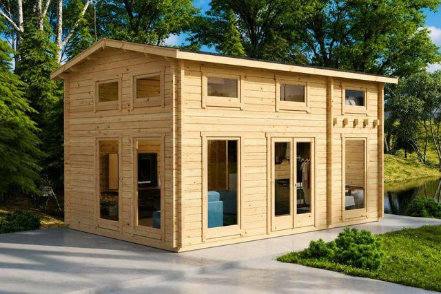 Blockhaus Schweden B mit Schlafboden Gartenhaus 6 x 4 m - Bild 1