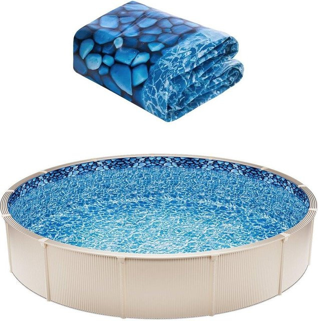 Buying Solutions MB Runde Poolfolie aus Vinyl im Überlappungsstil, Durchmesser: 244 cm, Wandhöhe: 137 cm - Bild 1