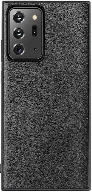 Luxus Leder Alcantara Hülle für Samsung Galaxy S25 Plus S24 S23 S22 S21 Ultra S20 FE Note 20 mit Wildleder-Wende-Fell-Rückseite in Schwarz - Bild 1