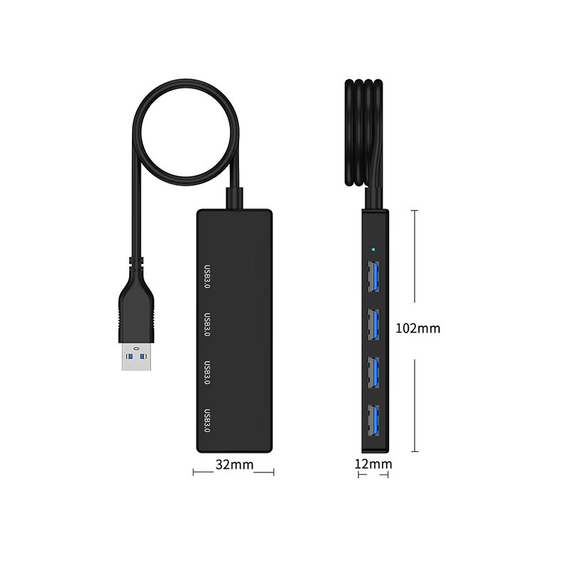 Goldpo USB 3.0 Hub 4-Port Multi-Splitter-Adapter in Schwarz für Laptop und PC - Bild 6