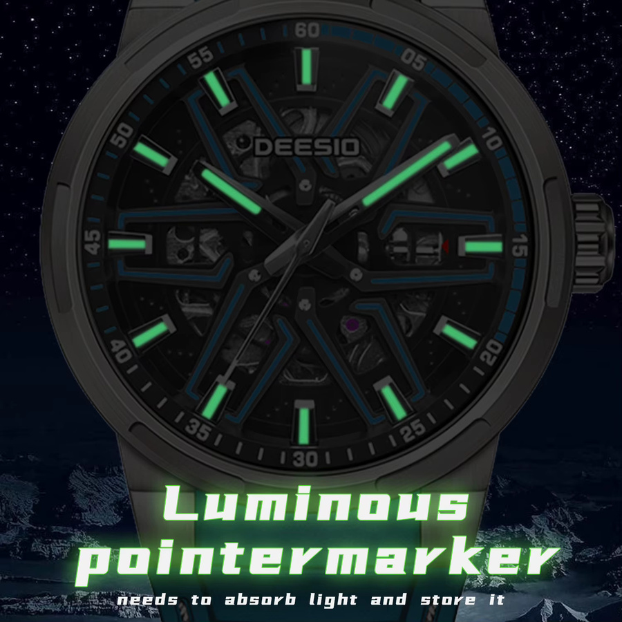 Deesio Armbanduhr, Automatik, Edelstahl, Silikon, Herren - Bild 5