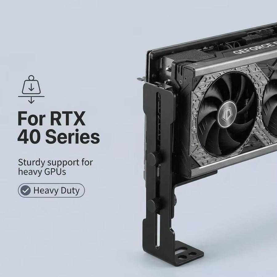 TISHRIC GPU-Stützrahmen Schwarz mit 12cm Lüfterposition für ITX und RTX 4090 4080 Serie Universalhalterung - Bild 2