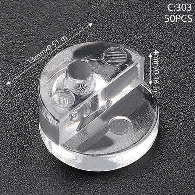 50 Stück Breaki Glasplatten-Halteclips aus Kunststoff und Stahl in Transparent, Weiß oder Gold zur Befestigung von Spiegeln und Schranktüren - Bild 1