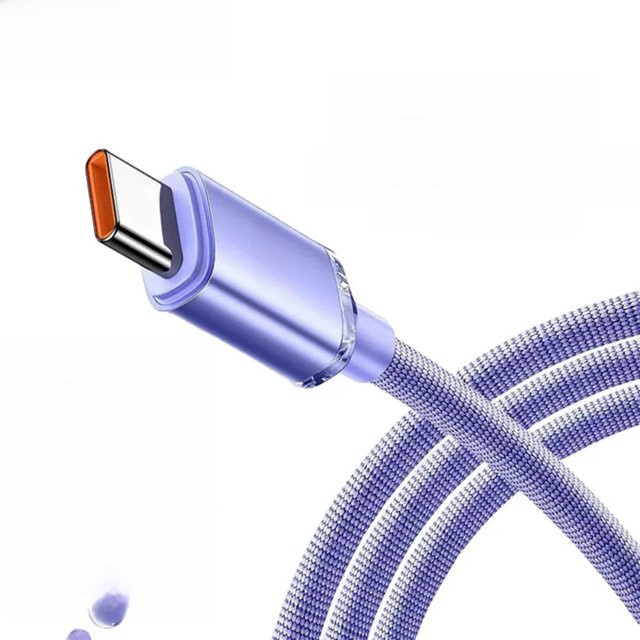 Nnbili USB-C Schnellladekabel 120W 6A in Lila für Samsung, Xiaomi und Huawei - Bild 1