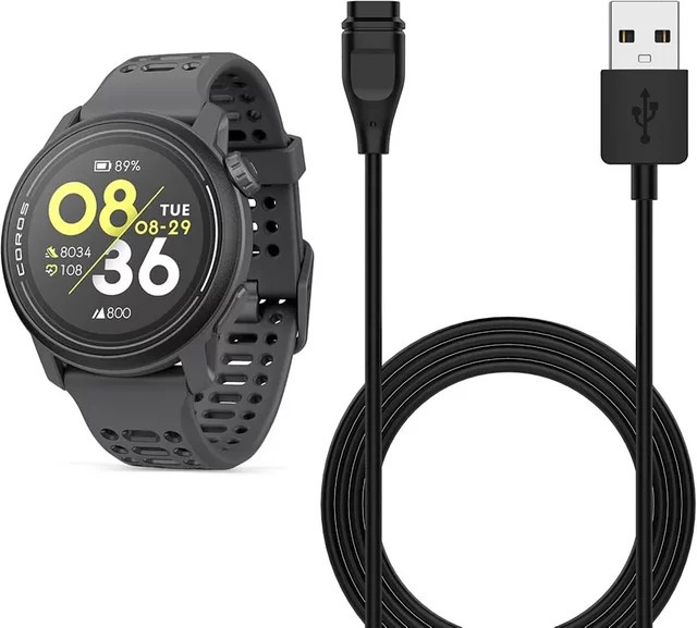 USB-C Ladegerät für Coros Pace 2, Pace 3, Apex 2 Pro, Apex Pro, Apex 42 mm & 46 mm sowie Vertix und Vertix 2 in Schwarz - Bild 1