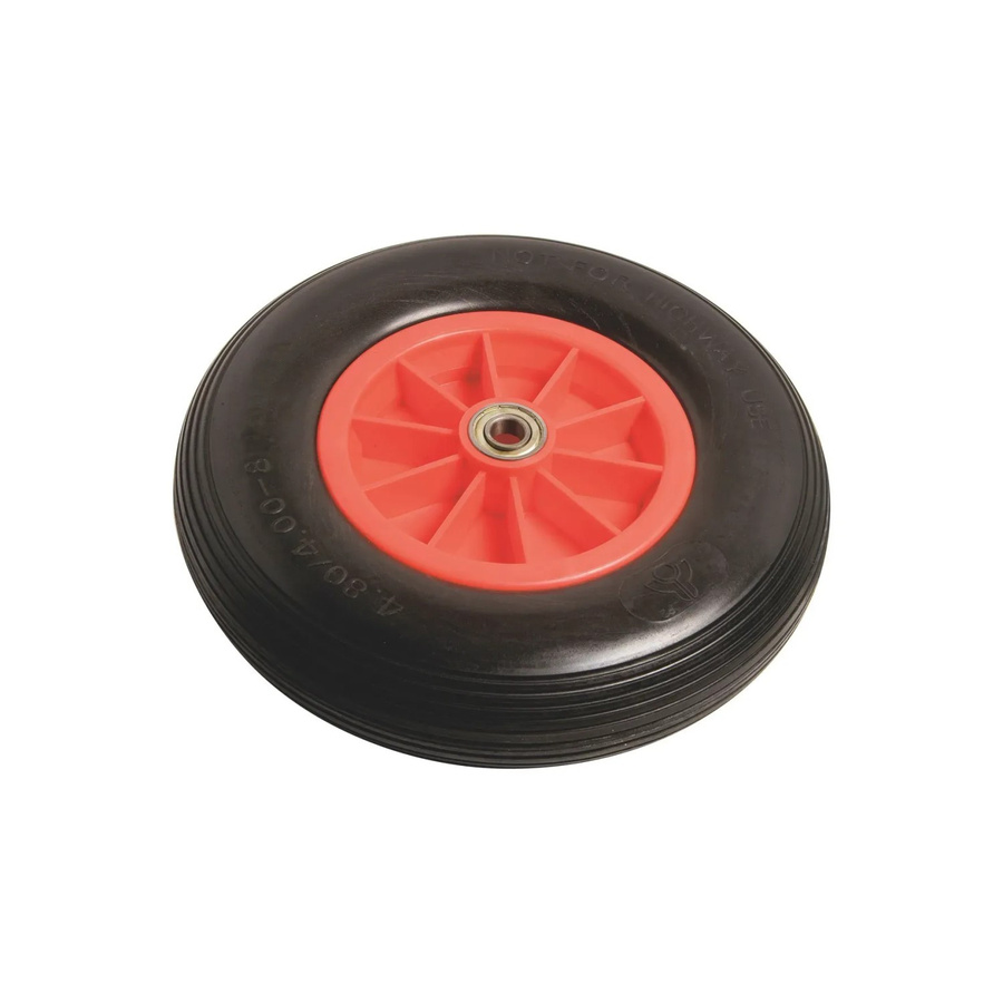 OBI Pannensicheres Rad mit Kunststofffelge und Rillenprofil, Durchmesser: 400 mm, Tragkraft: 100 kg, Rot-Schwarz - Bild 2