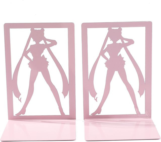 Set aus 2 rutschfesten Buchstützen aus Metall in Rosa für deinen Schreibtisch - Bild 1