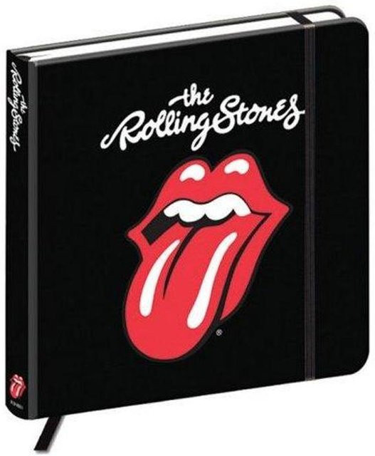 Rolling Stones Tongue Notizbuch mit Hardcover und elastischem Verschluss in Schwarz/Rot - Bild 1