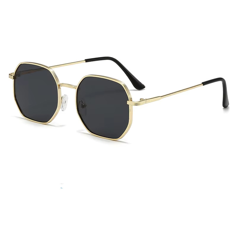 BOLGARENI Sonnenbrille, hexagonal, Vollrand, Metall, gold, Unisex - Bild 4