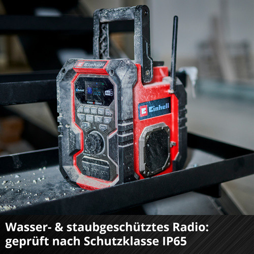 Einhell Akku-Radio TE-CR 18 Li Baustellenradio mit DAB+, FM, Bluetooth, USB und AUX in Rot/Schwarz - Bild 5